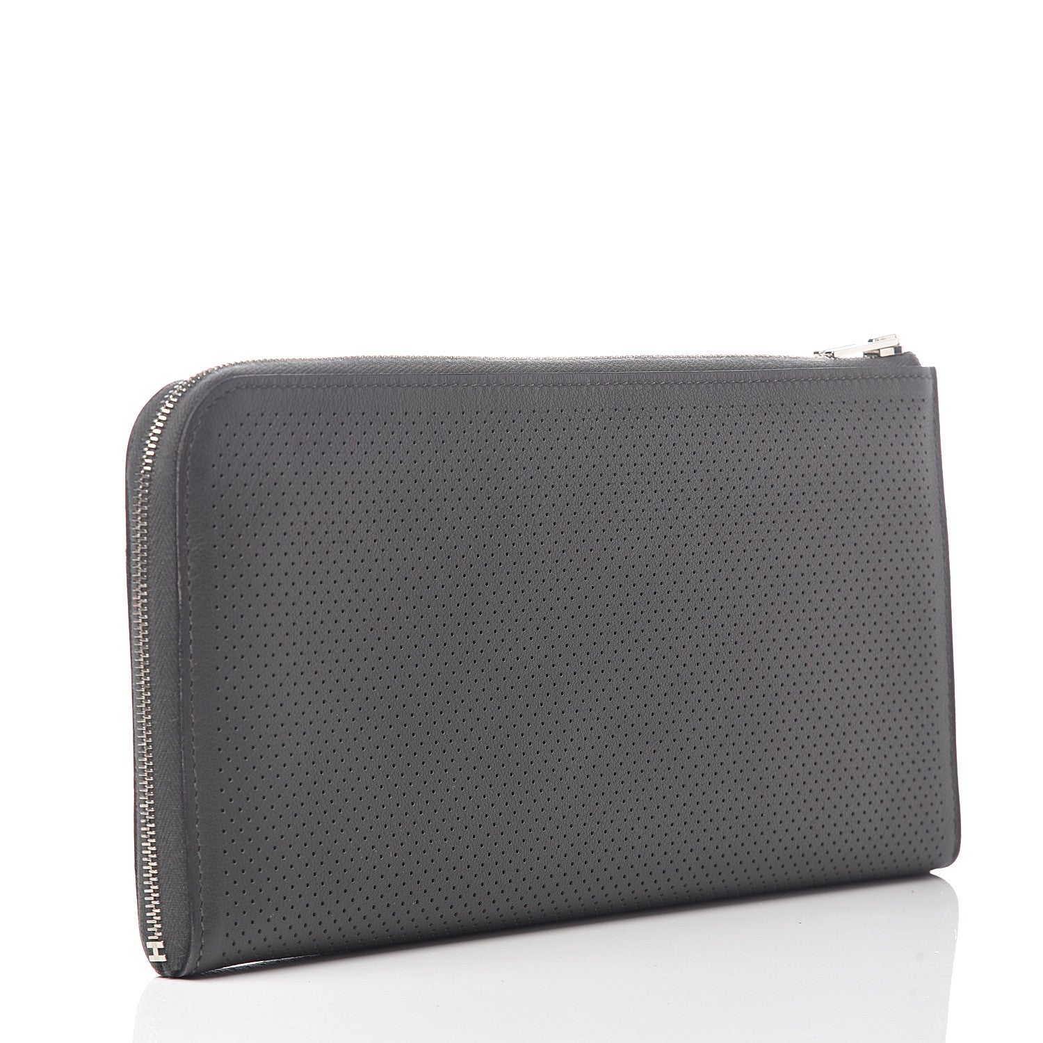 Hermes Evercolor Perforated Large Remix Voyage Wallet Graphite 3 of 7