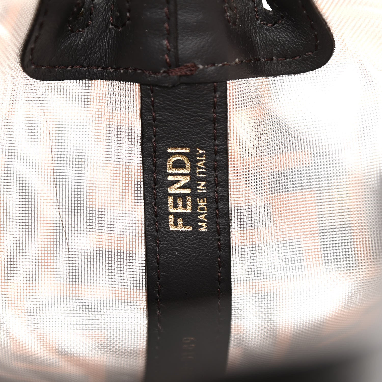Fendi Mesh Vitello Grace F is Fendi FF 1974 Grande Mon Tresor Bucket Bag Marrone Black Ebano 10 of 12
