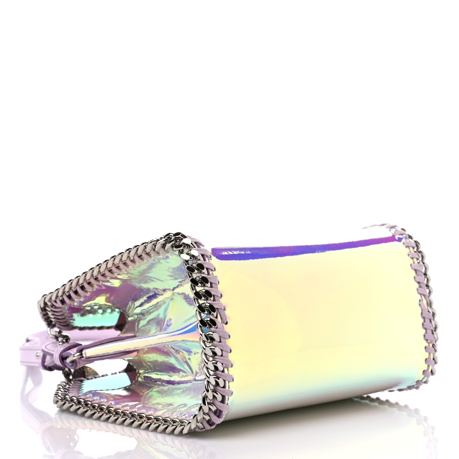 Stella McCartney Holographic Faux Leather Mini Falabella Silver 4 of 8