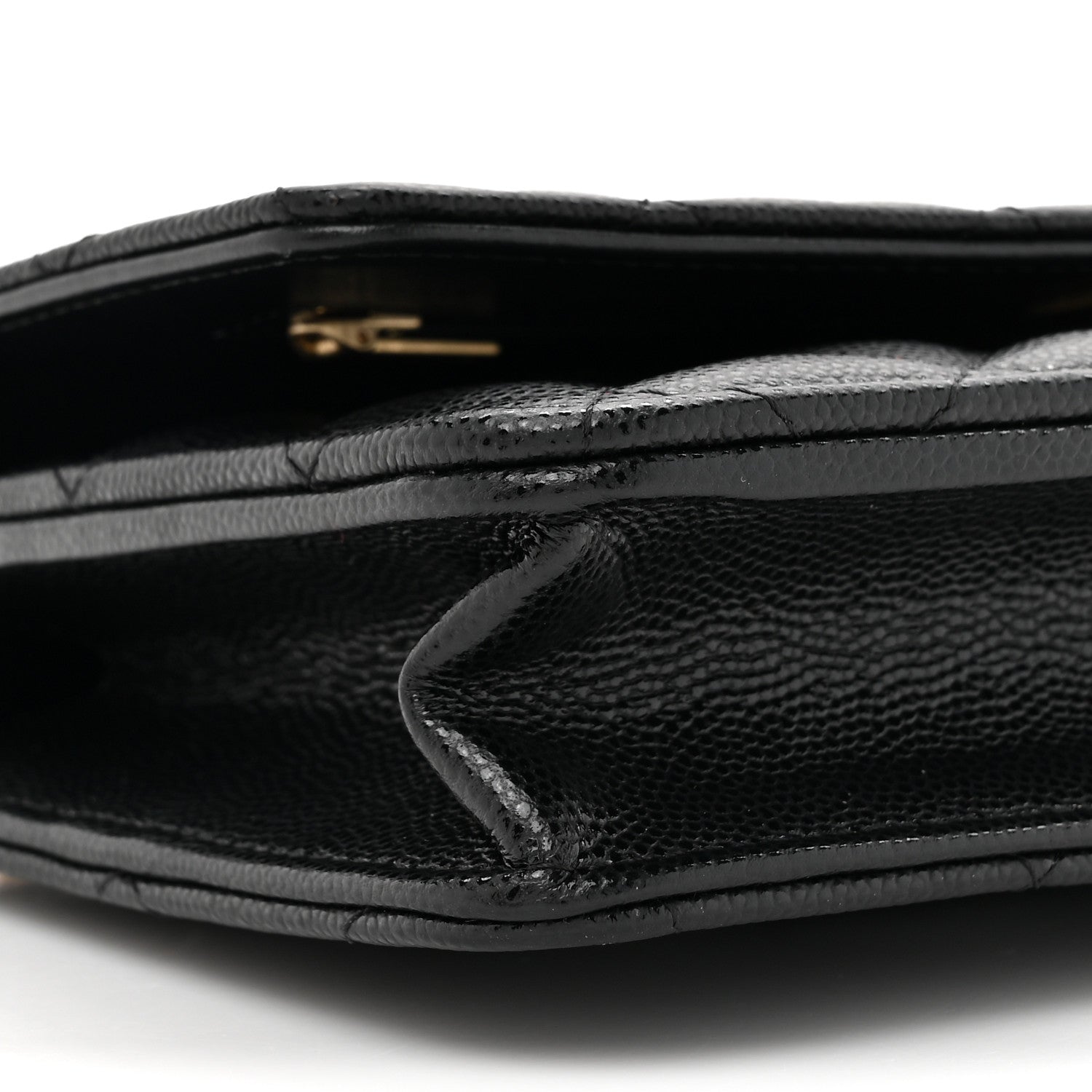Chanel Shiny Caviar Quilted Pick Me Up Wallet On Chain WOC Black 10 of 11