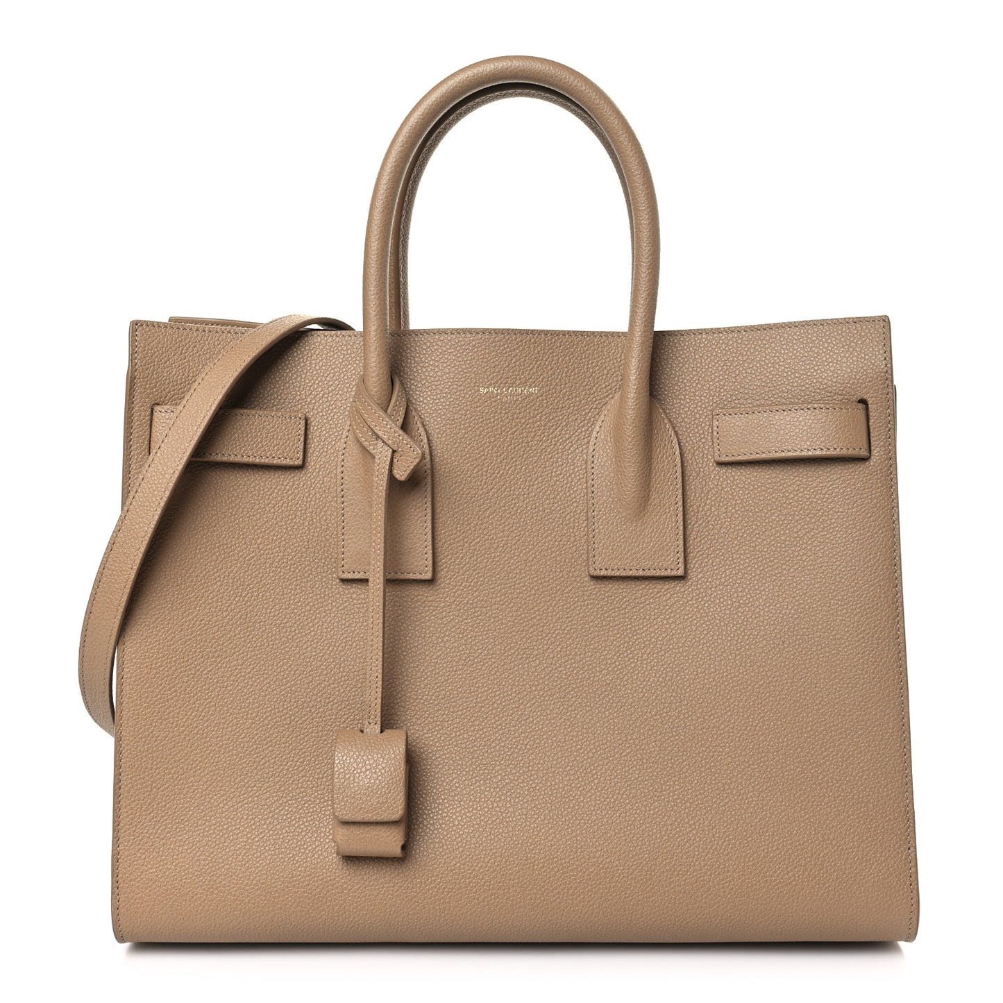 Grained Calfskin Small Sac De Jour Deep Beige