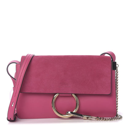 Chloe Suede Calfskin Small Faye Shoulder Bag Fuchsia Rose 1 of 9