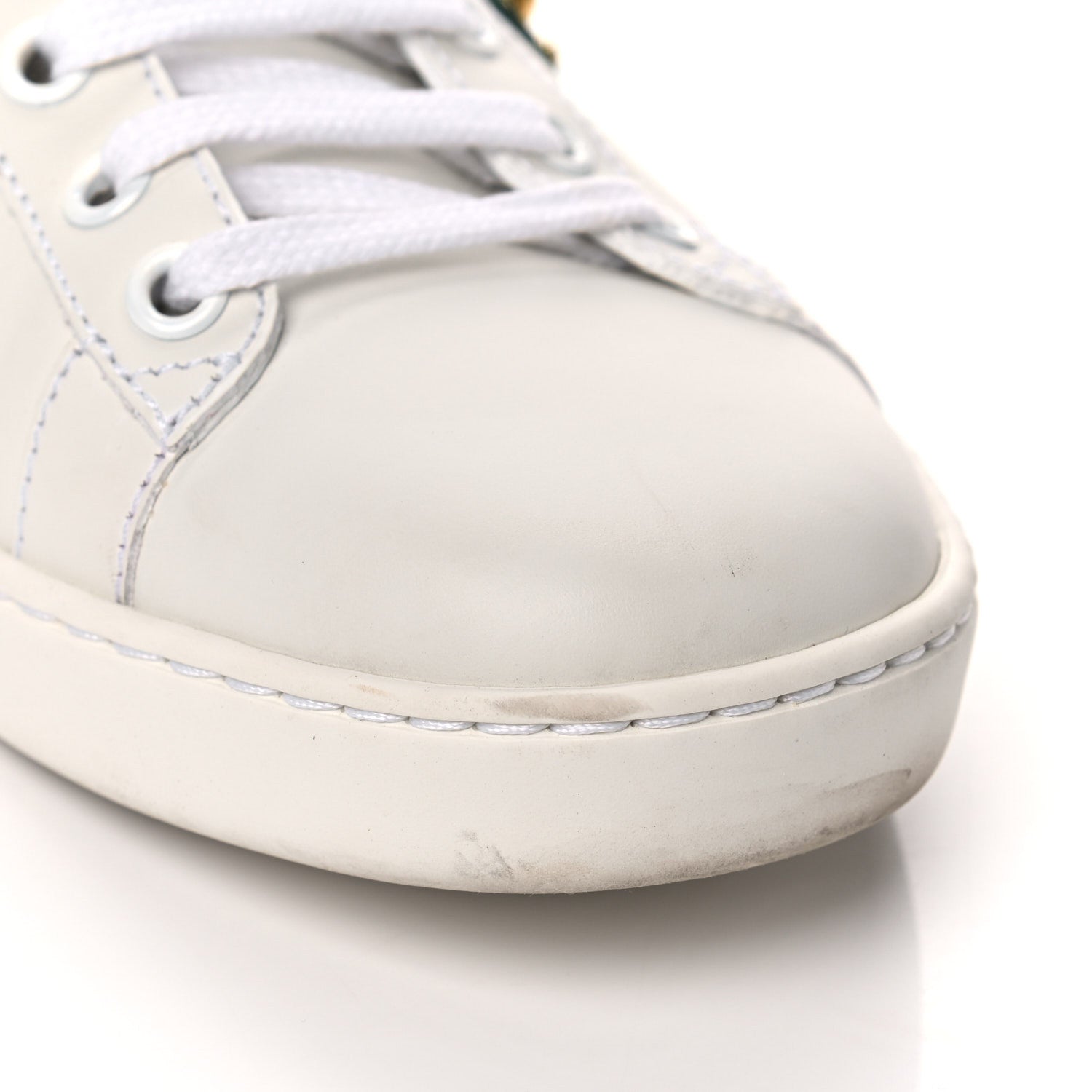Gucci Calfskin Web Pearl Studded Womens Ace Sneakers 38 White 9 of 15
