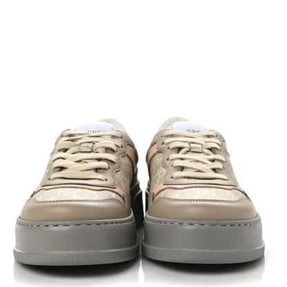 Gucci Calfskin GG Supreme Monogram Perforated Womens Platform 55mm Sneakers 39.5 Apricot Pink Beige Grey 2 of 9