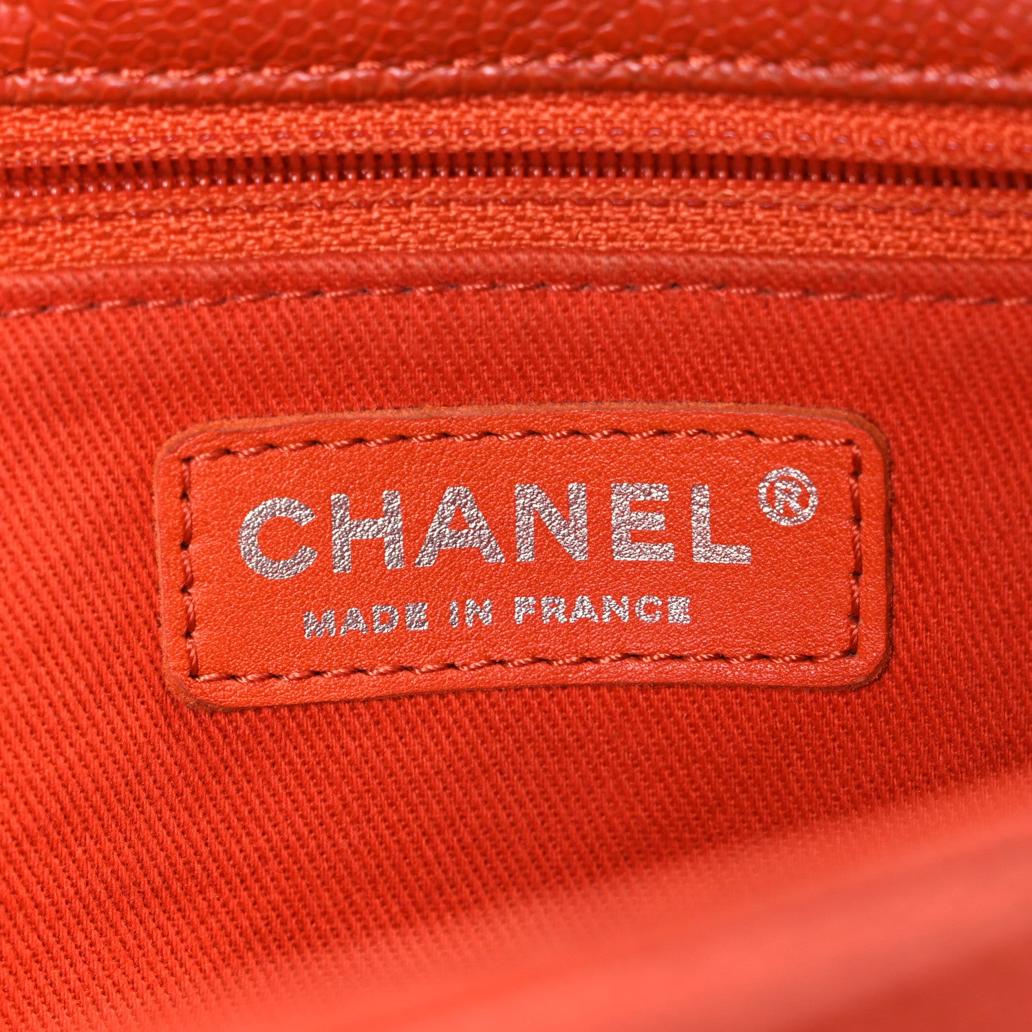 Chanel Grained Calfskin Large Natural Beauty Flap Orange 6 of 11