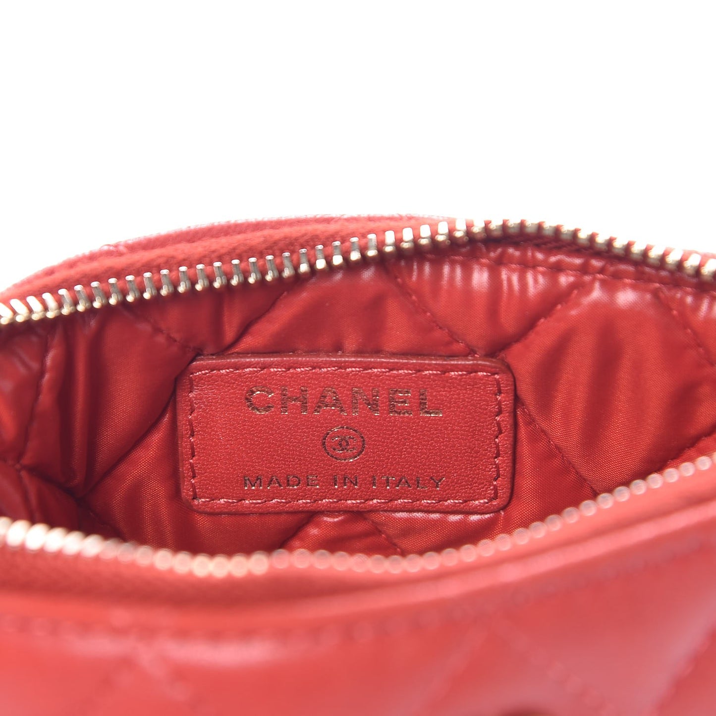 Lambskin Quilted Small Casino Cosmetic Case Red