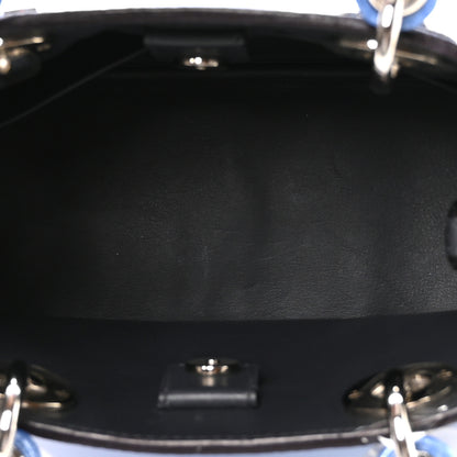 Christian Dior Metallic Bullcalf Mini Diorissimo Tote Blue 5 of 11