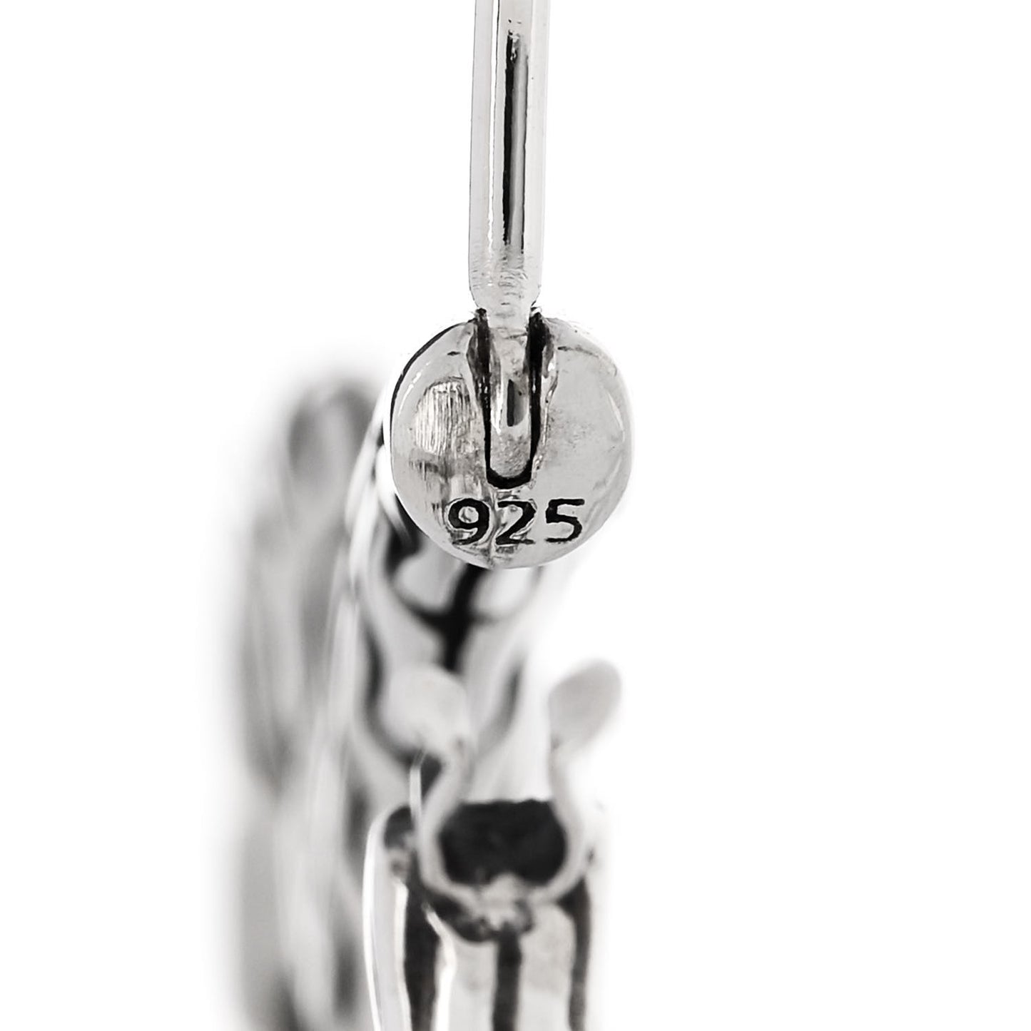 Sterling Silver Classic Chain Manah Heart Hoop Earrings