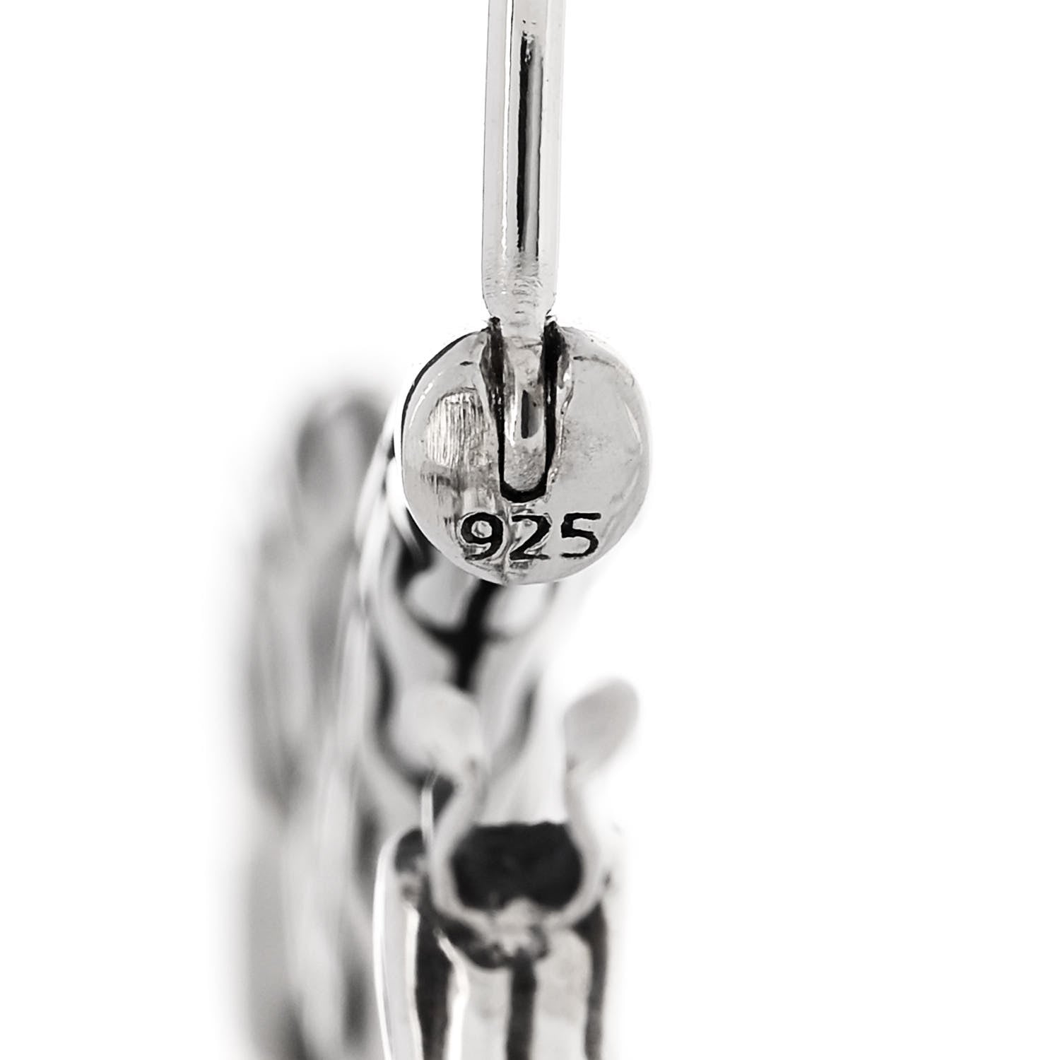 John Hardy Sterling Silver Classic Chain Manah Heart Hoop Earrings 4 of 5