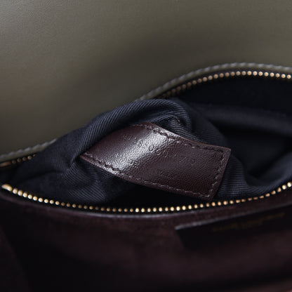 Saint Laurent Smooth Calfskin Carre Satchel Green 6 of 10