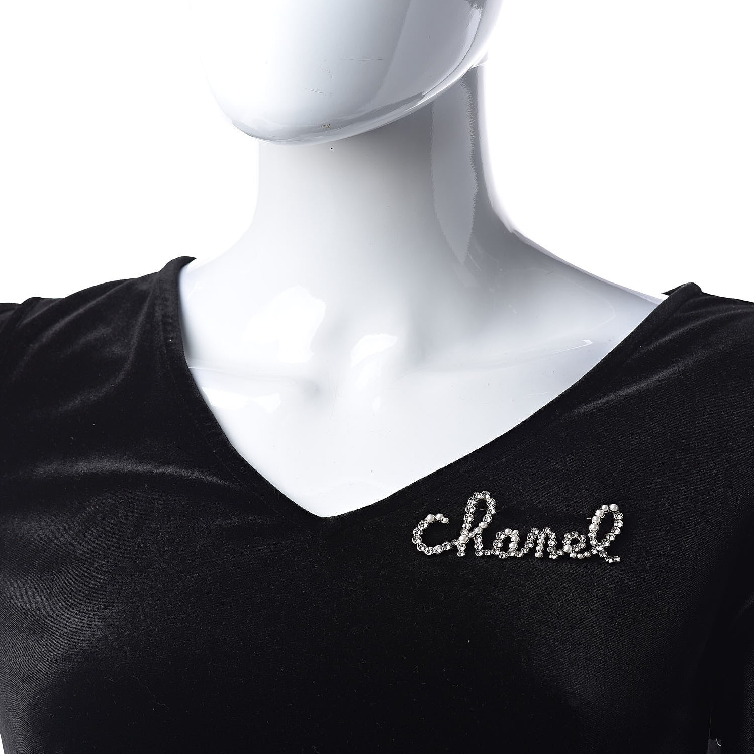 Chanel Metal Glass Swirling Pearls Brooch Pin Gold 2 of 5