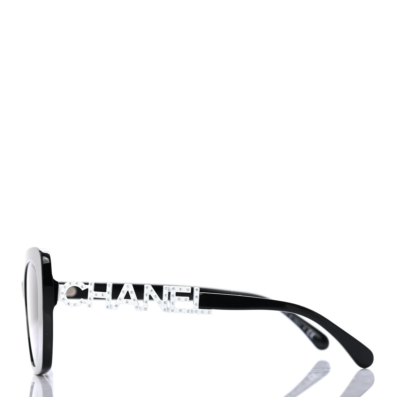 Chanel Acetate Strass Square Sunglasses 5422-B-A Black White 3 of 6