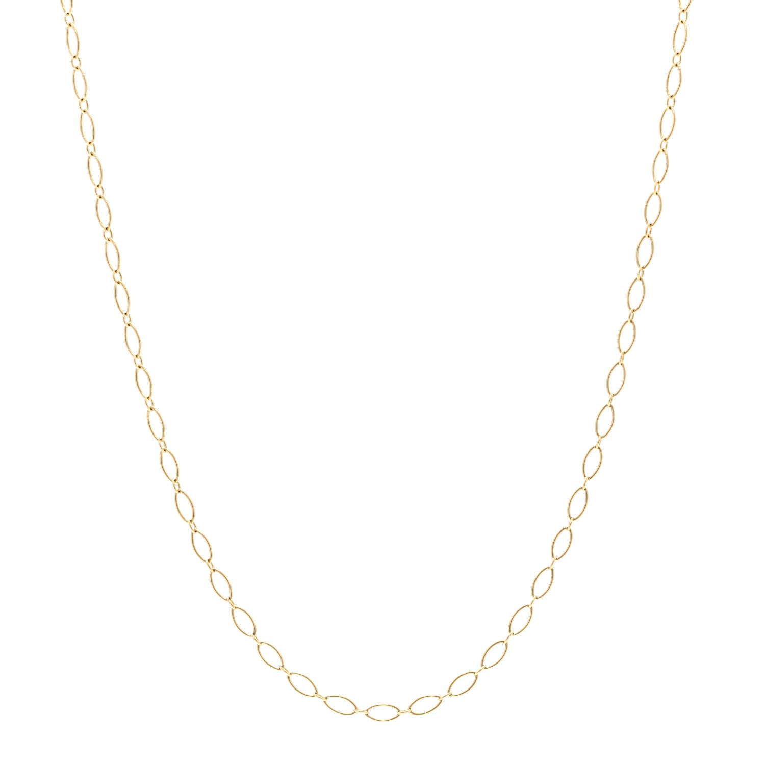 Tiffany 18K Yellow Gold Oval Link Chain Necklace 16" 1 of 5