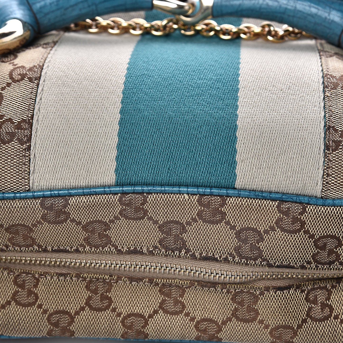 Monogram Horsebit Chain Satchel Blue