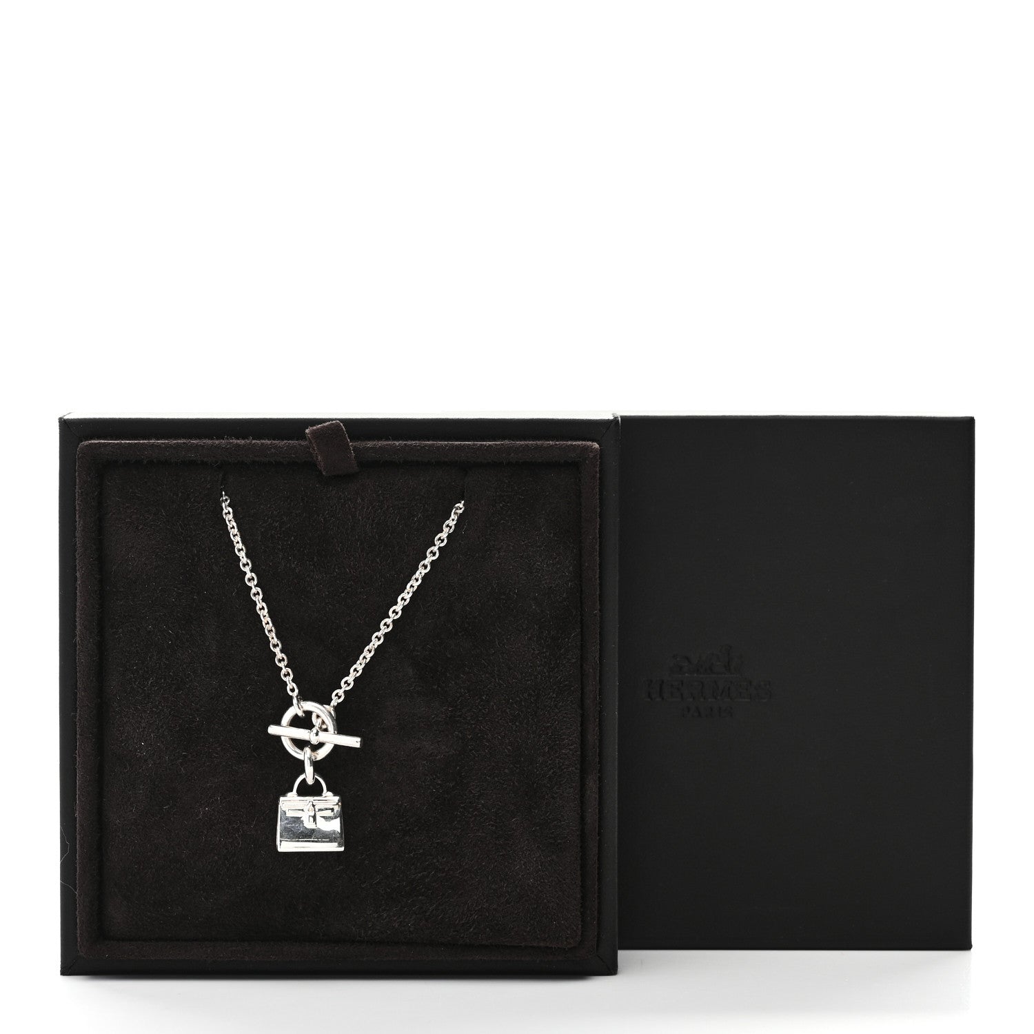 Hermes Sterling Silver Kelly Charm Pendant Necklace 5 of 5