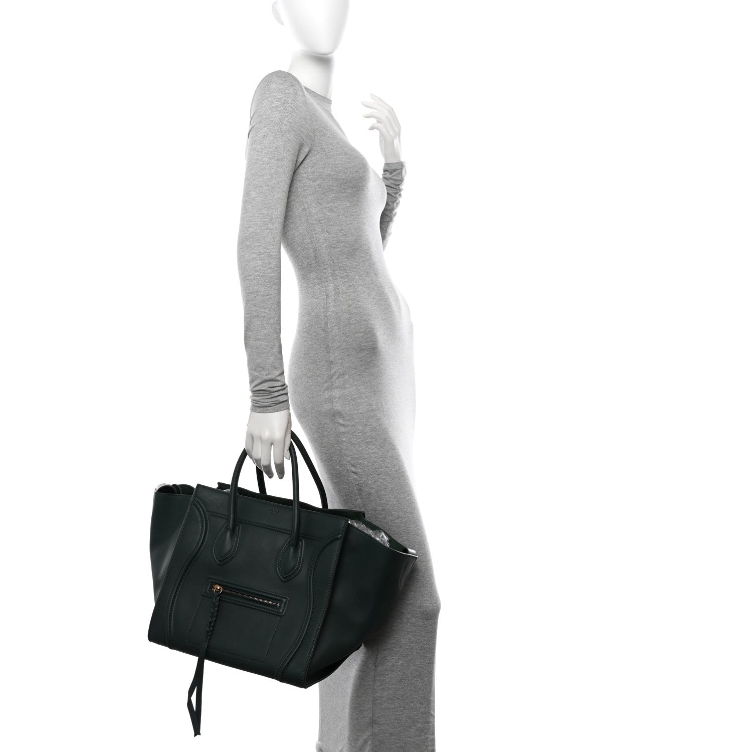 Celine Smooth Calfskin Medium Phantom Luggage Bottle Green Bottle Green 2 of 10