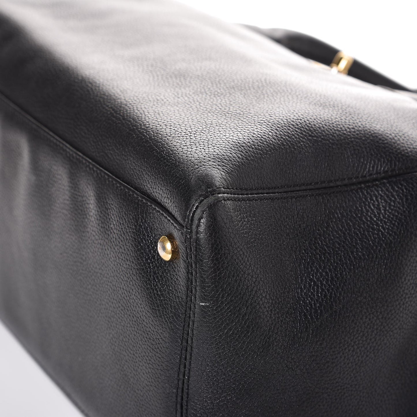 Calfskin Cerf Executive Shopper Tote Black