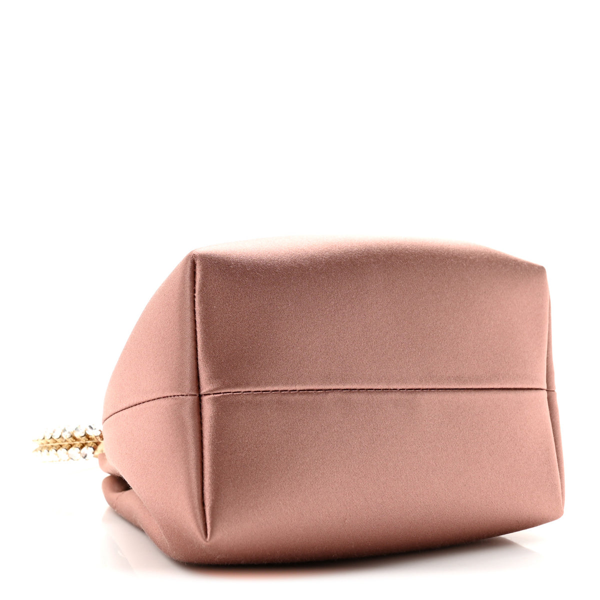 Satin Crystal Embellished Top Handle Bon Bon Bag Blush