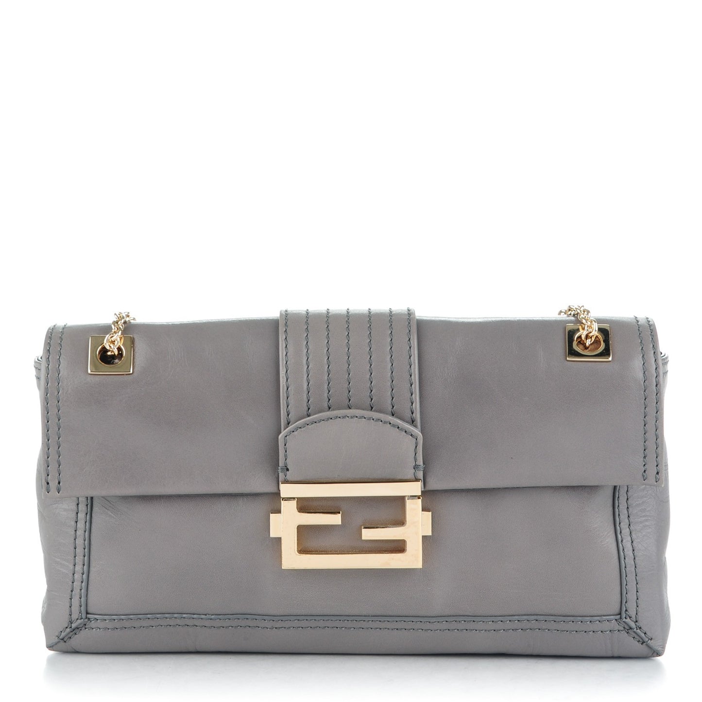 Vitello Acqua Maxi Baguette Bag Grigio Scuro