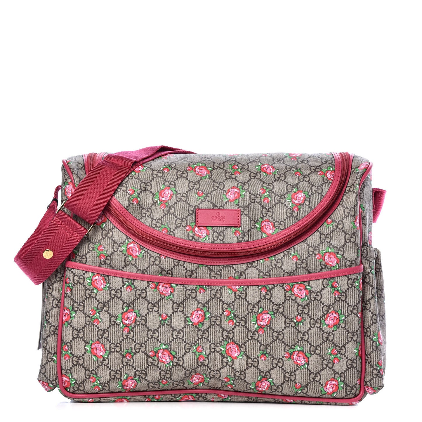 GG Supreme Monogram Rose Bud Diaper Bag Pink