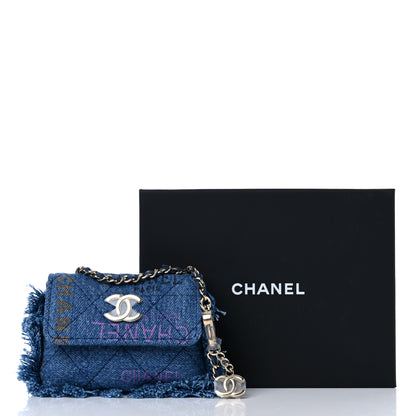 Chanel Denim Quilted Denim Mood Belt Bag Blue Multicolor 10 of 10