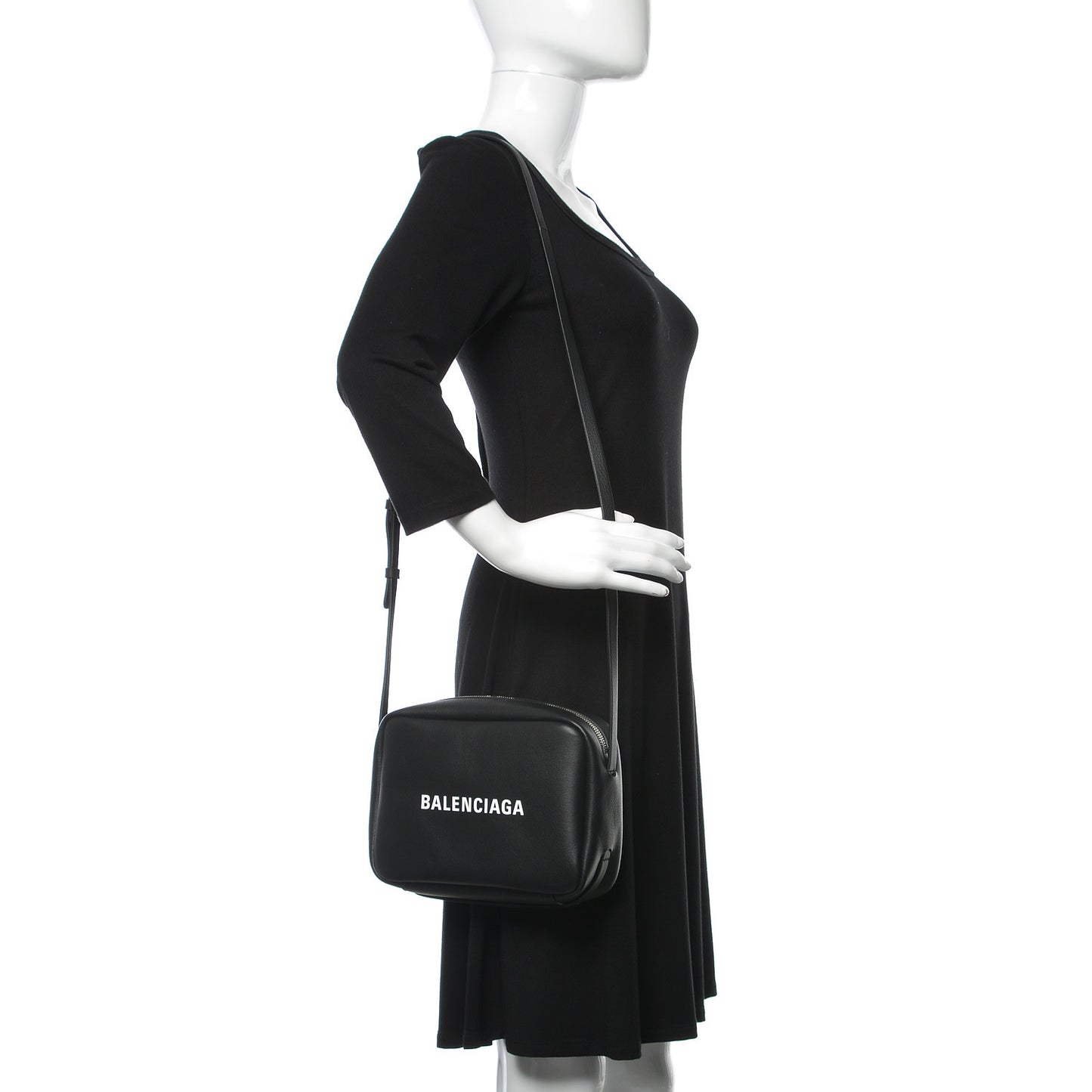 Calfskin Logo S Everyday Camera Bag Black