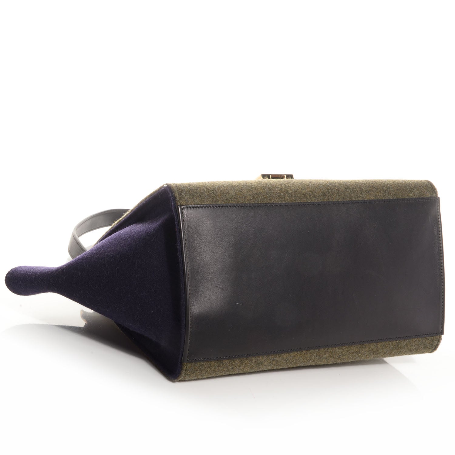 Celine Felt Leather Small Tri-Color Trapeze Grey Blue Black 4 of 10