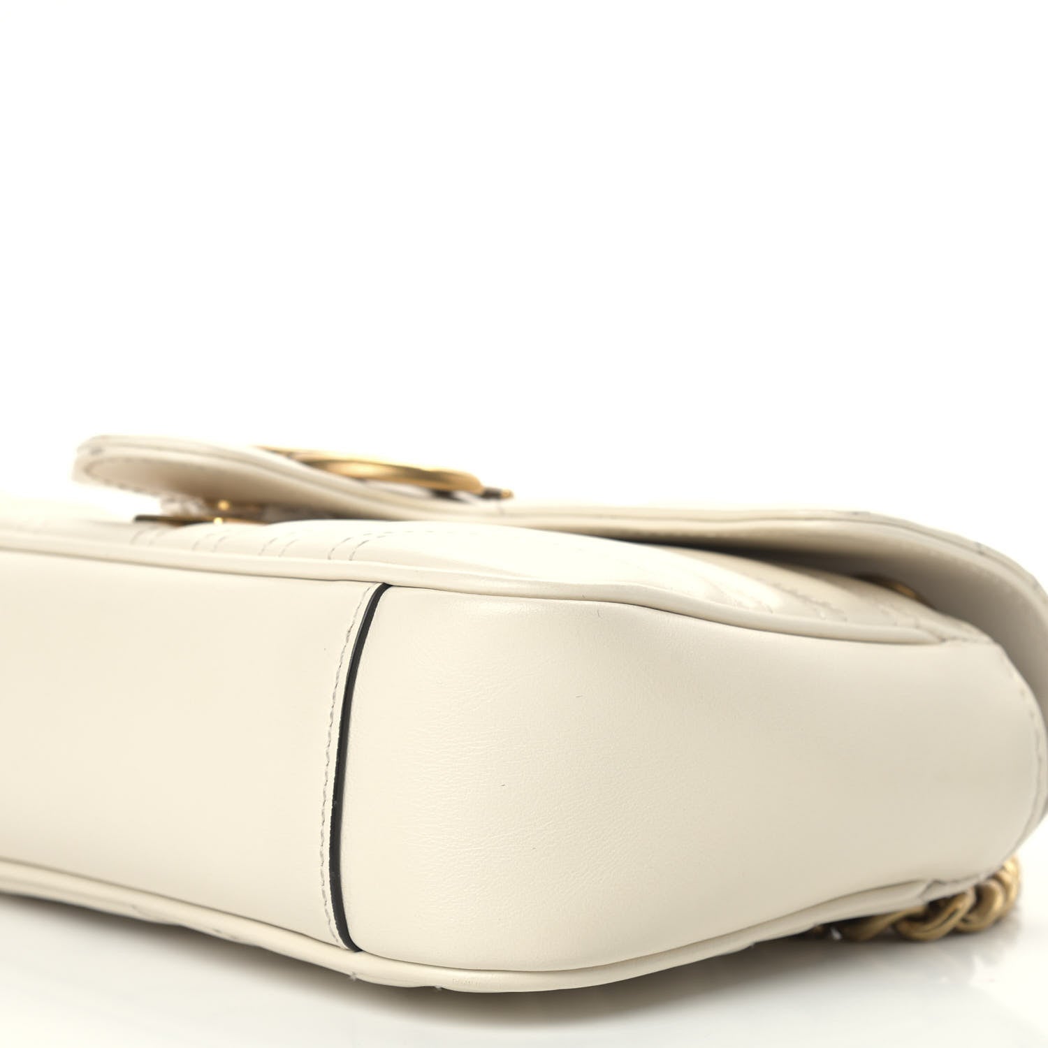 Gucci Calfskin Matelasse Mini GG Marmont Shoulder Bag White 11 of 11