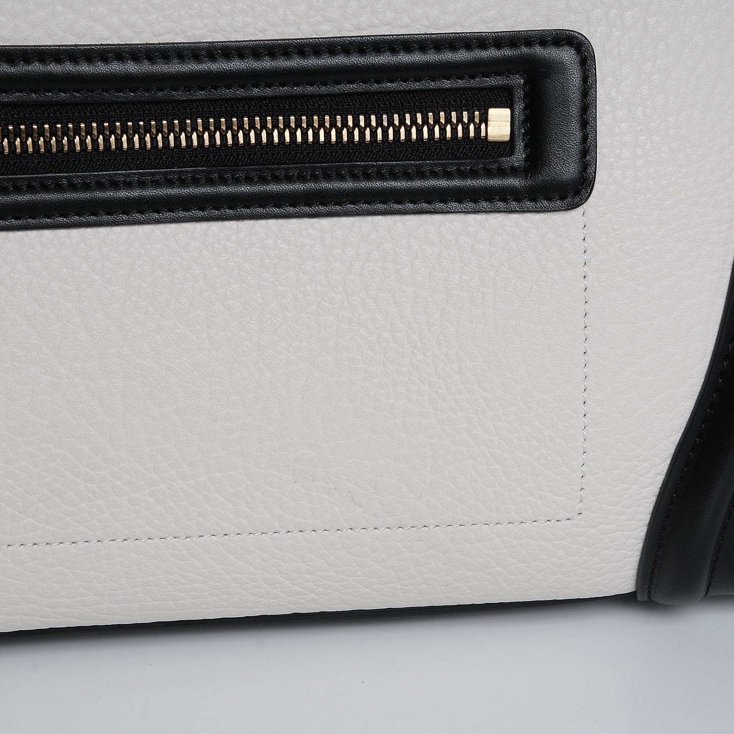 Celine Bullhide Calfskin Suede Mini Tri-Color Luggage White 8 of 8