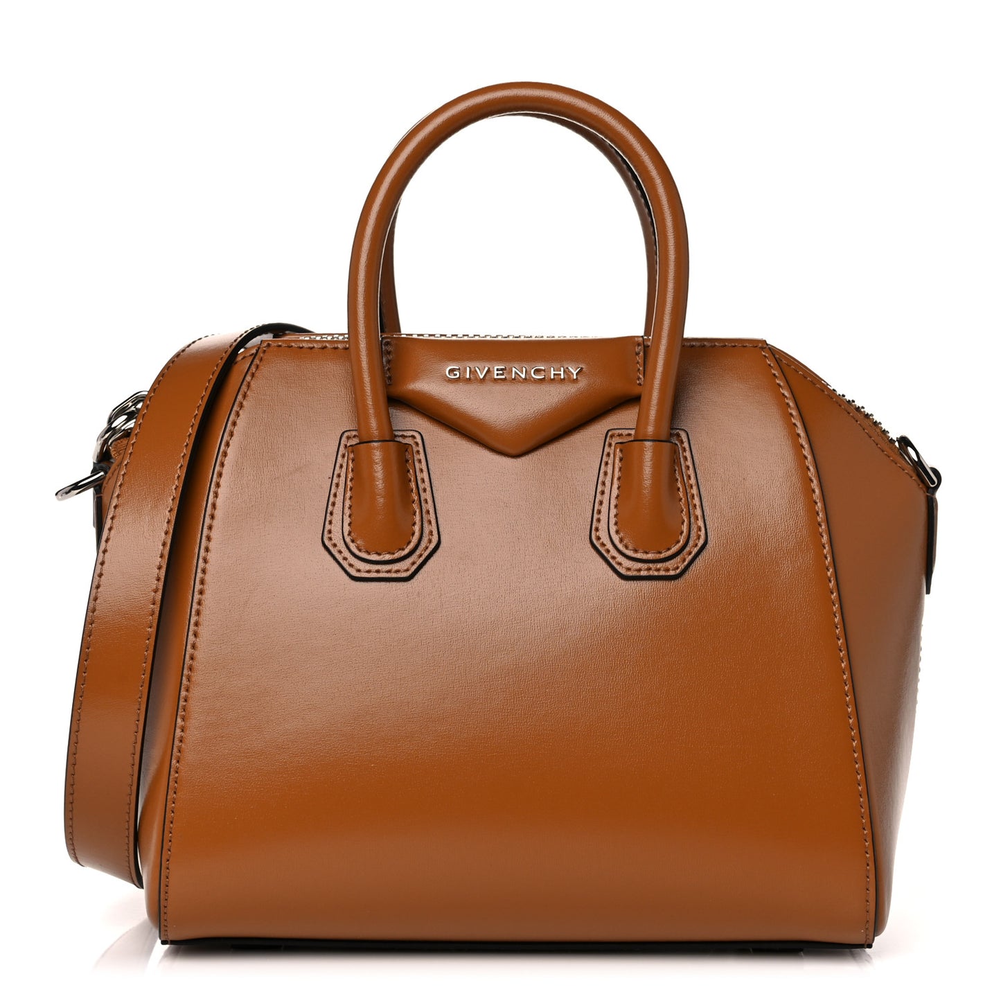 Shiny Lord Calfskin Mini Antigona Camel