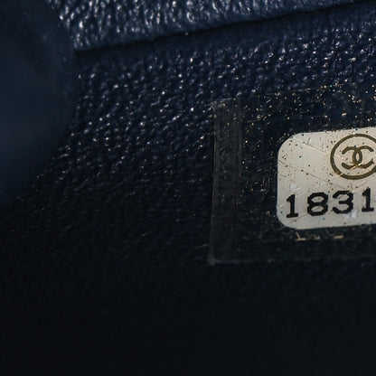 Chanel Lambskin Quilted Clutch with Chain Flap Navy 7 of 10