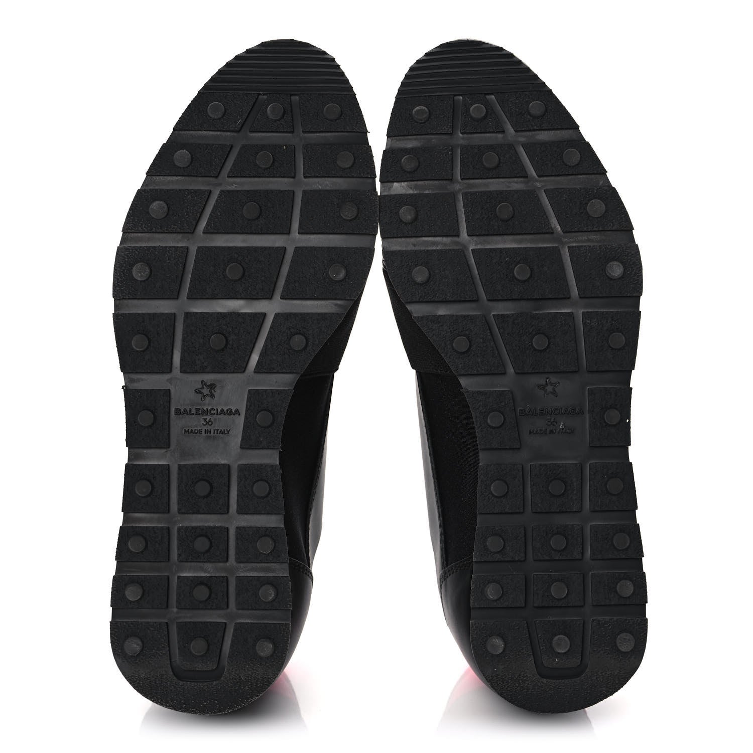 Balenciaga Mesh Calfskin Neoprene Womens Race Runner Sneakers 36 Black Rose Fluo 5 of 8