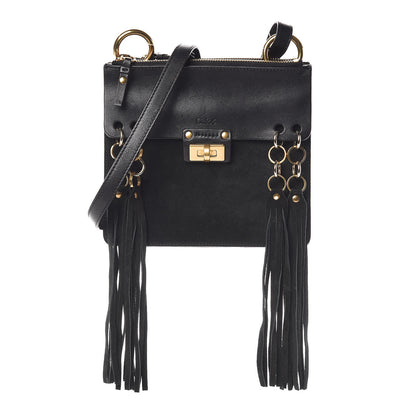 Chloe Calfskin Suede Small Jane Fringe Bag Black 1 of 11