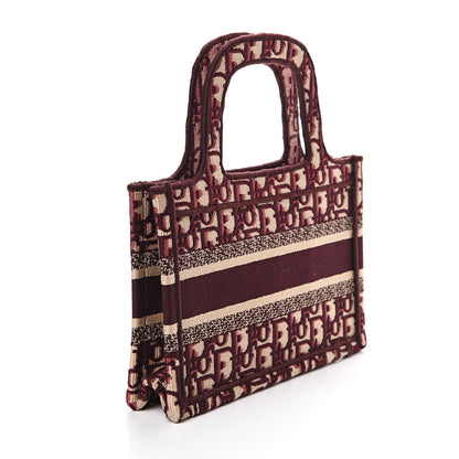 Christian Dior Oblique Mini Book Tote Burgundy Multicolor 2 of 9