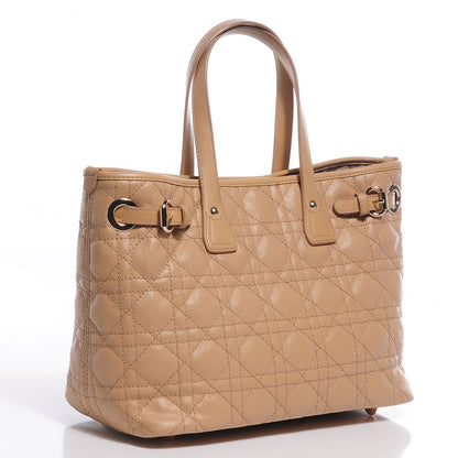 Christian Dior Coated Canvas Cannage Small Panarea Tote Beige 3 of 9