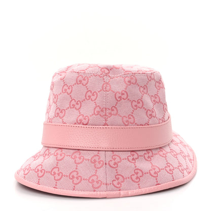 Gucci Monogram Textured Dollar Calfskin GG Jago Bucket Hat M Soft Cotton Candy Dark Cotton Candy 4 of 9