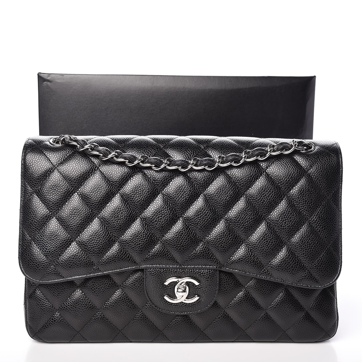 Chanel Caviar Quilted Jumbo Double Flap Black 11 of 15