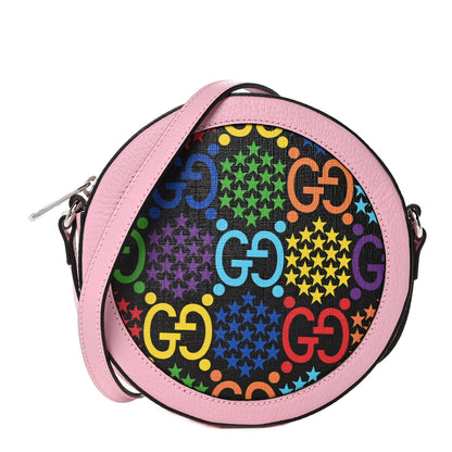 Gucci GG Supreme Monogram Psychedelic Round Shoulder Bag Black Multicolor Sugar Pink 1 of 11