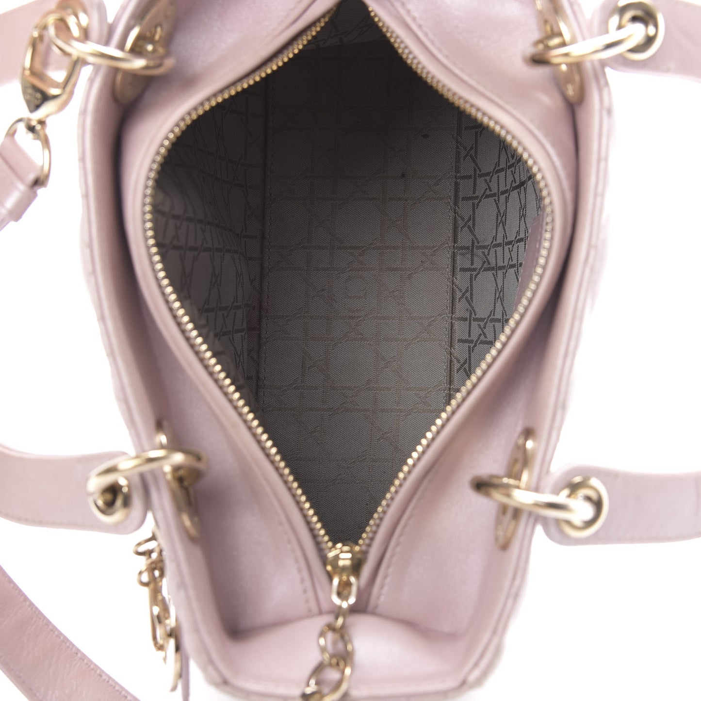 Pearly Lambskin Cannage Medium Lady Dior Lotus