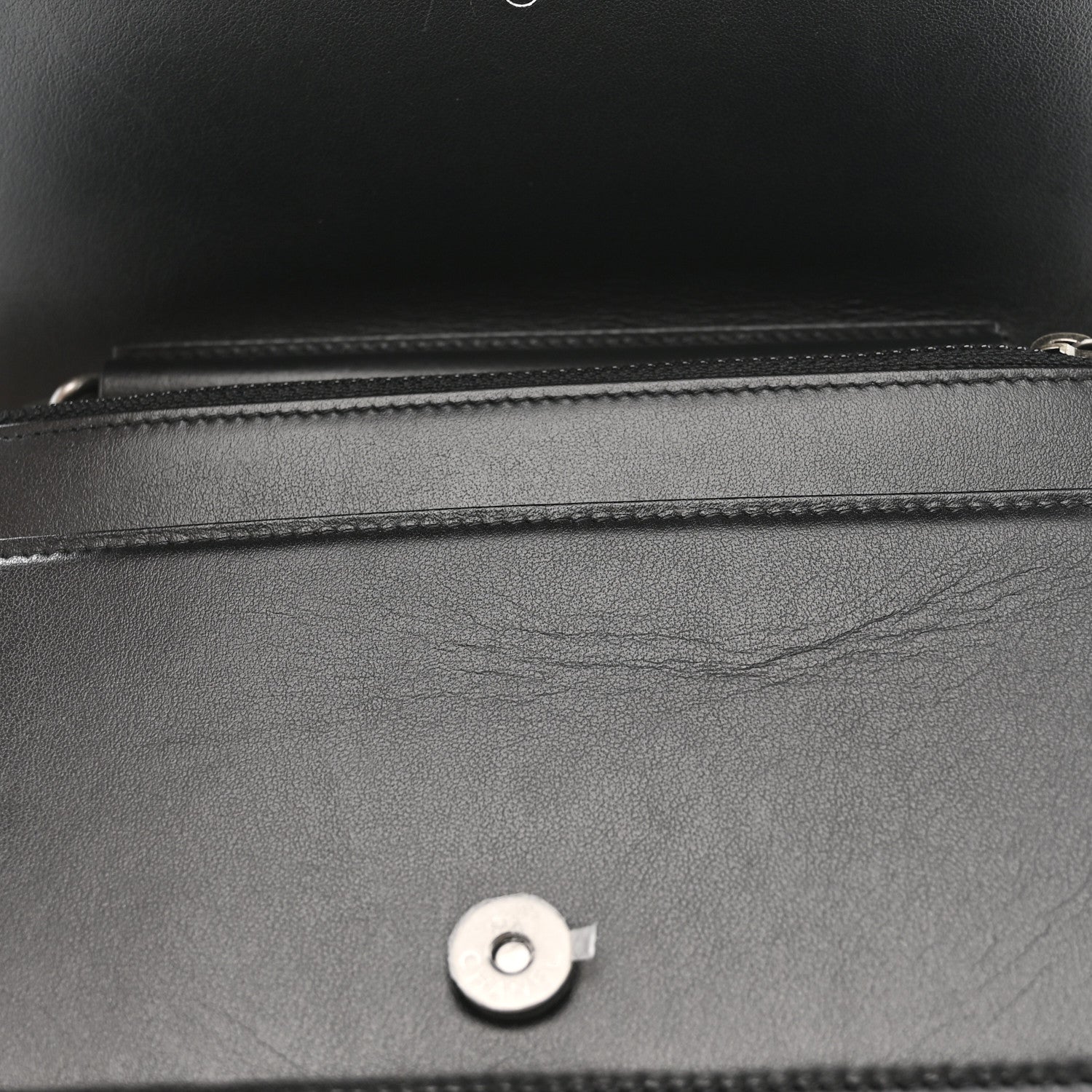 Chanel Caviar Quilted Boy Wallet On Chain WOC Black 12 of 12