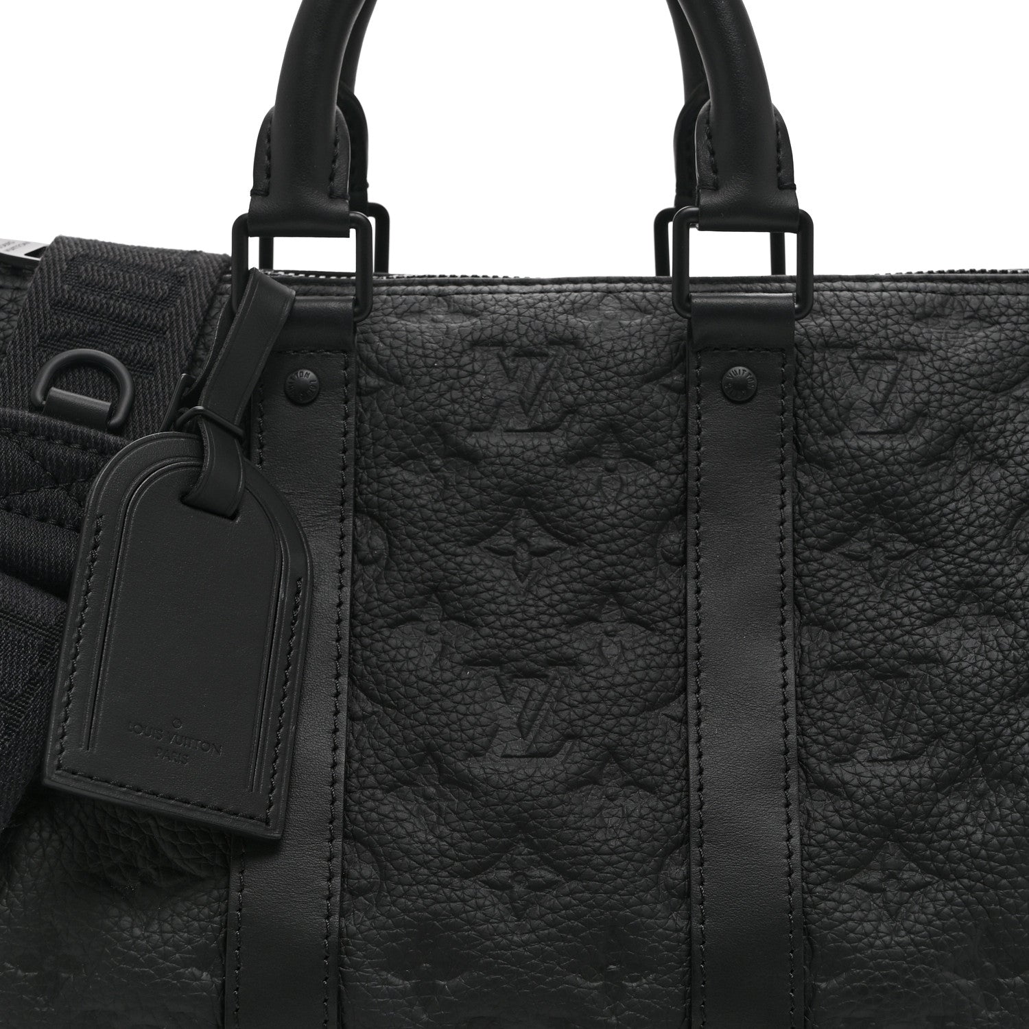 Louis Vuitton Monogram Taurillon Keepall Bandouliere 35 Black 7 of 9