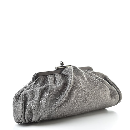 Chanel Metallic Crackled Calfskin Monte Carlo Clutch Dark Silver 3 of 8