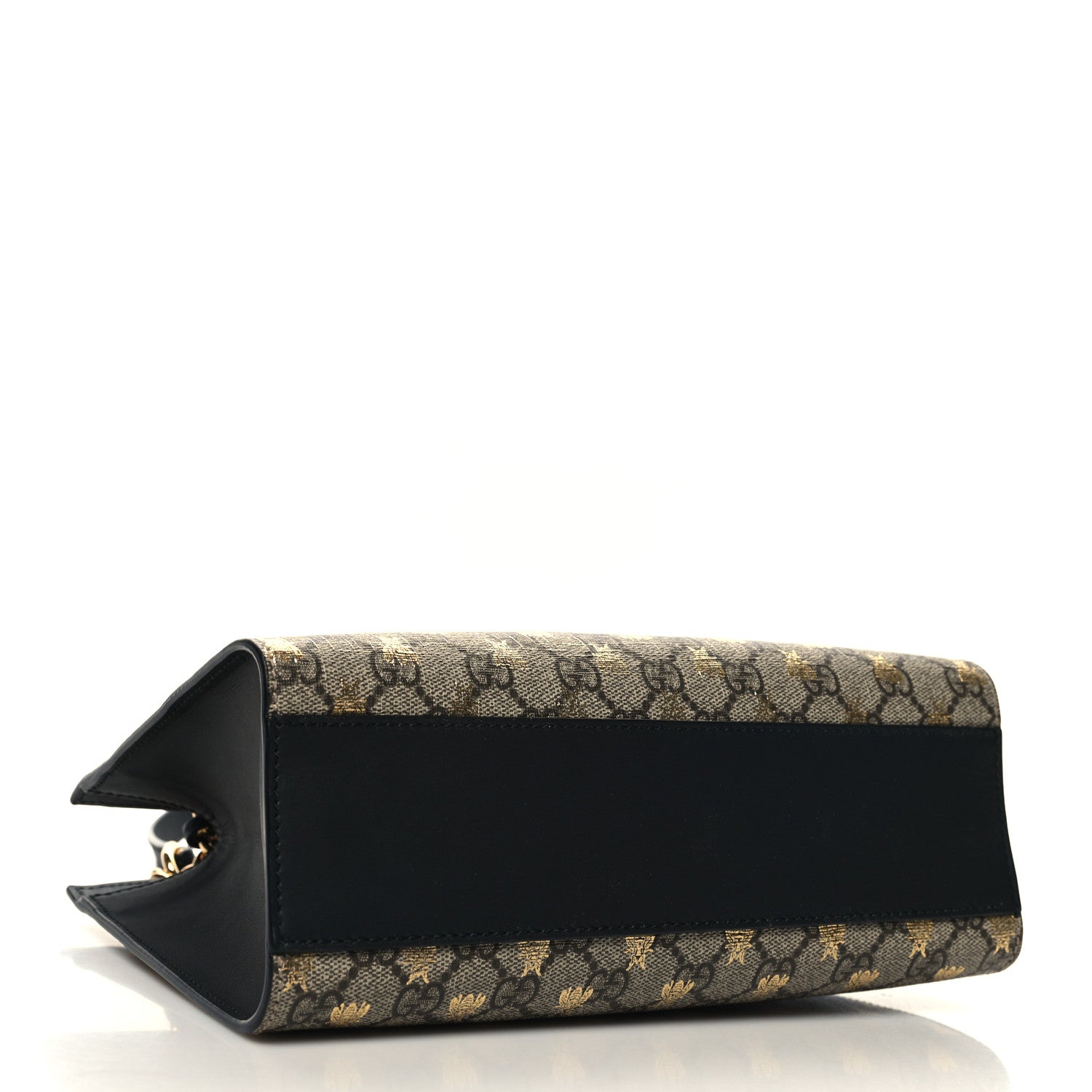 Gucci GG Supreme Monogram Bees Small Padlock Tote Beige Oro Black 4 of 10