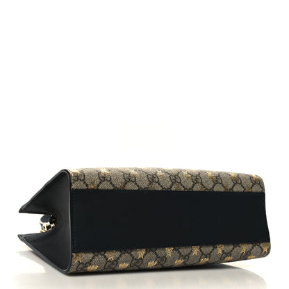 Gucci GG Supreme Monogram Bees Small Padlock Tote Beige Oro Black 4 of 10