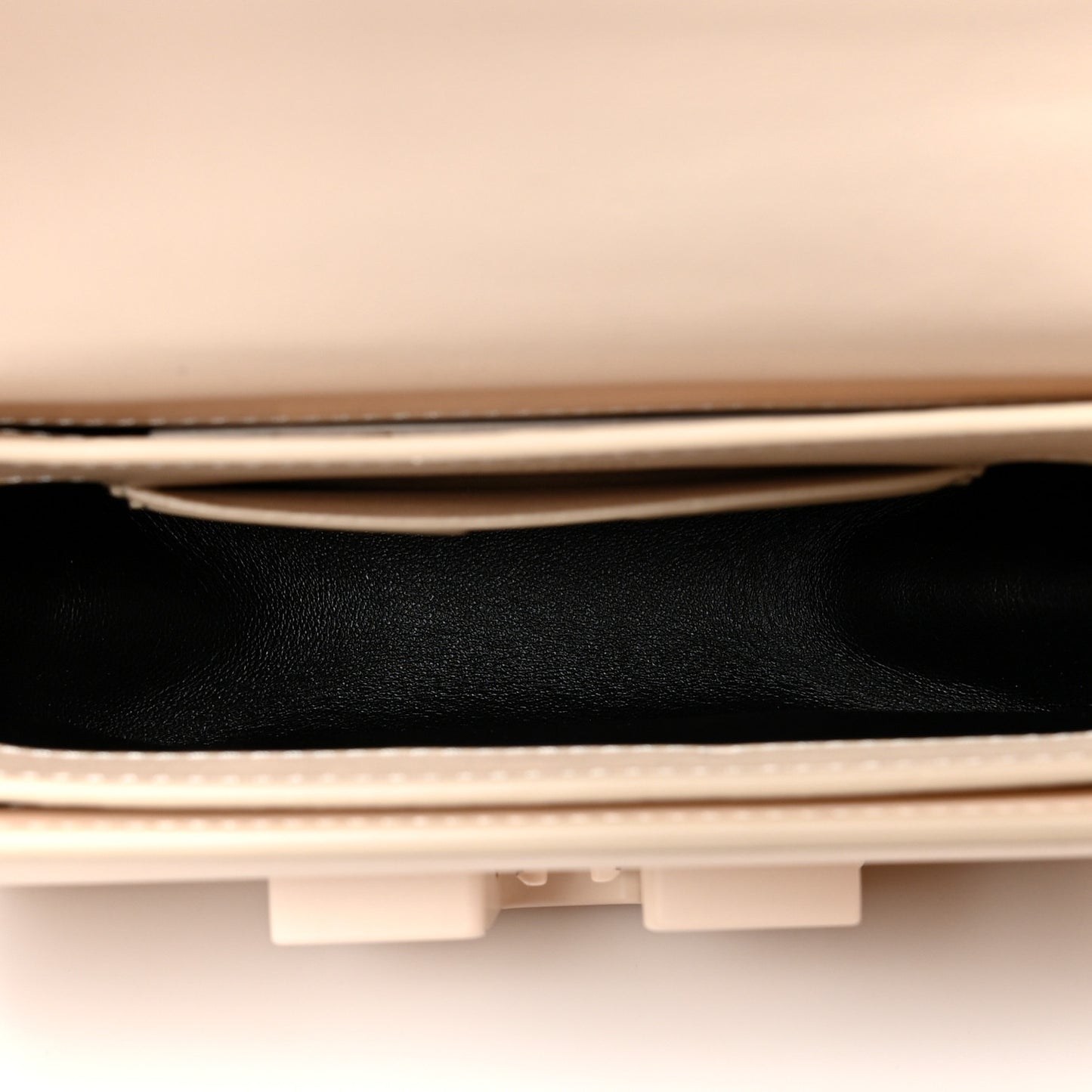 Calfskin Small T Clasp Chain Bag Vanilla
