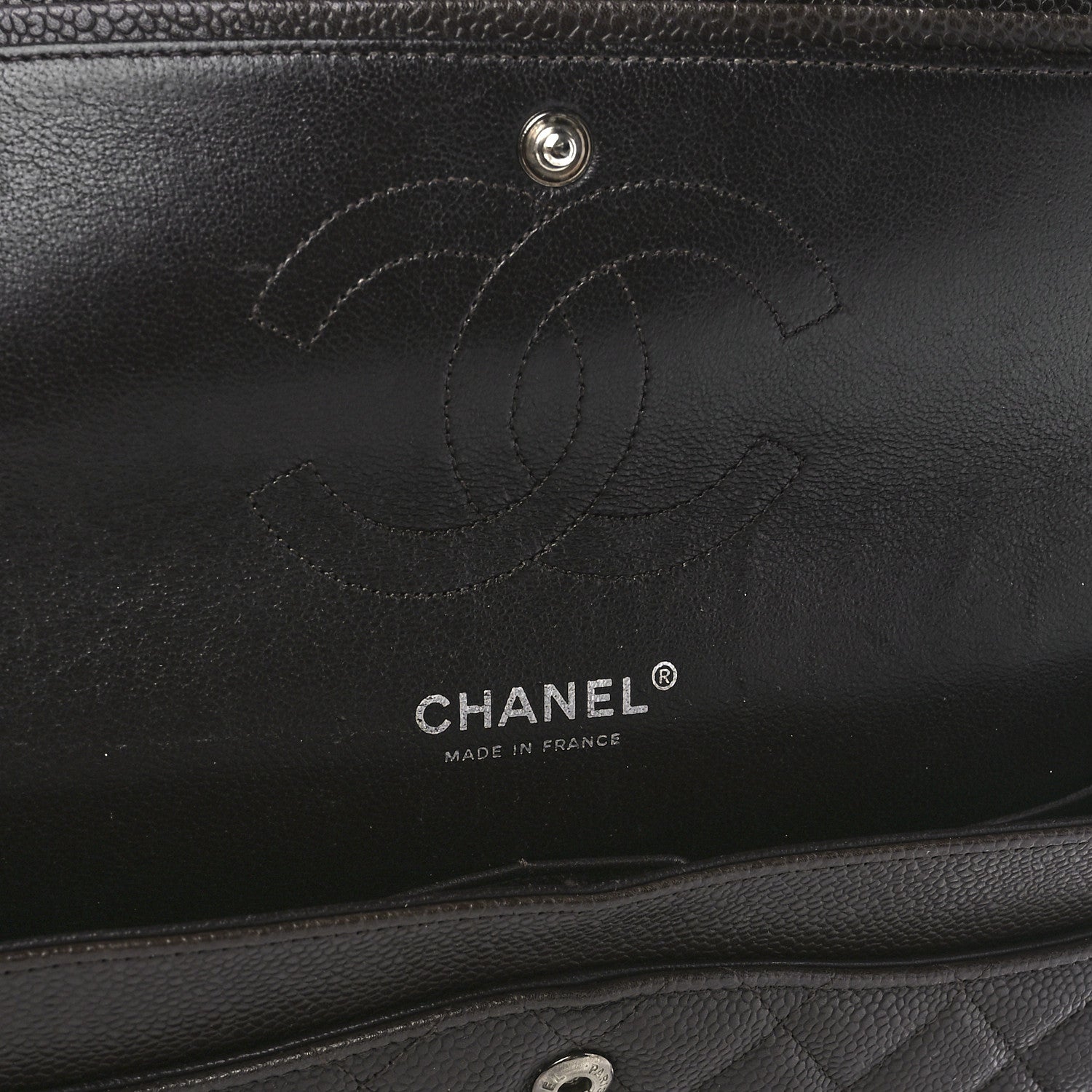 Chanel Caviar Quilted Medium Double Flap Dark Brown 6 of 13