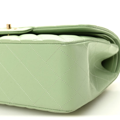 Chanel Caviar Quilted Jumbo Double Flap Light Green 10 of 10