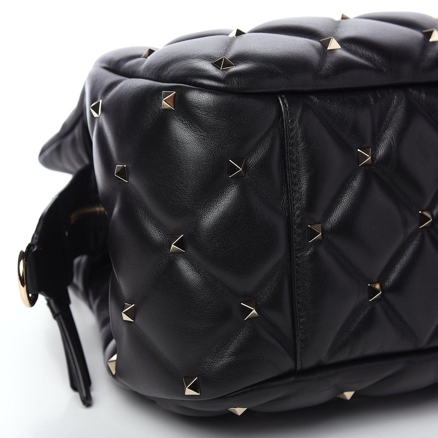 Nappa Candystud Double Handle Shoulder Bag Black