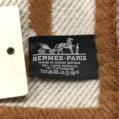 Hermes Wool Cashmere Avalon Blanket Ecru Camel 3 of 3
