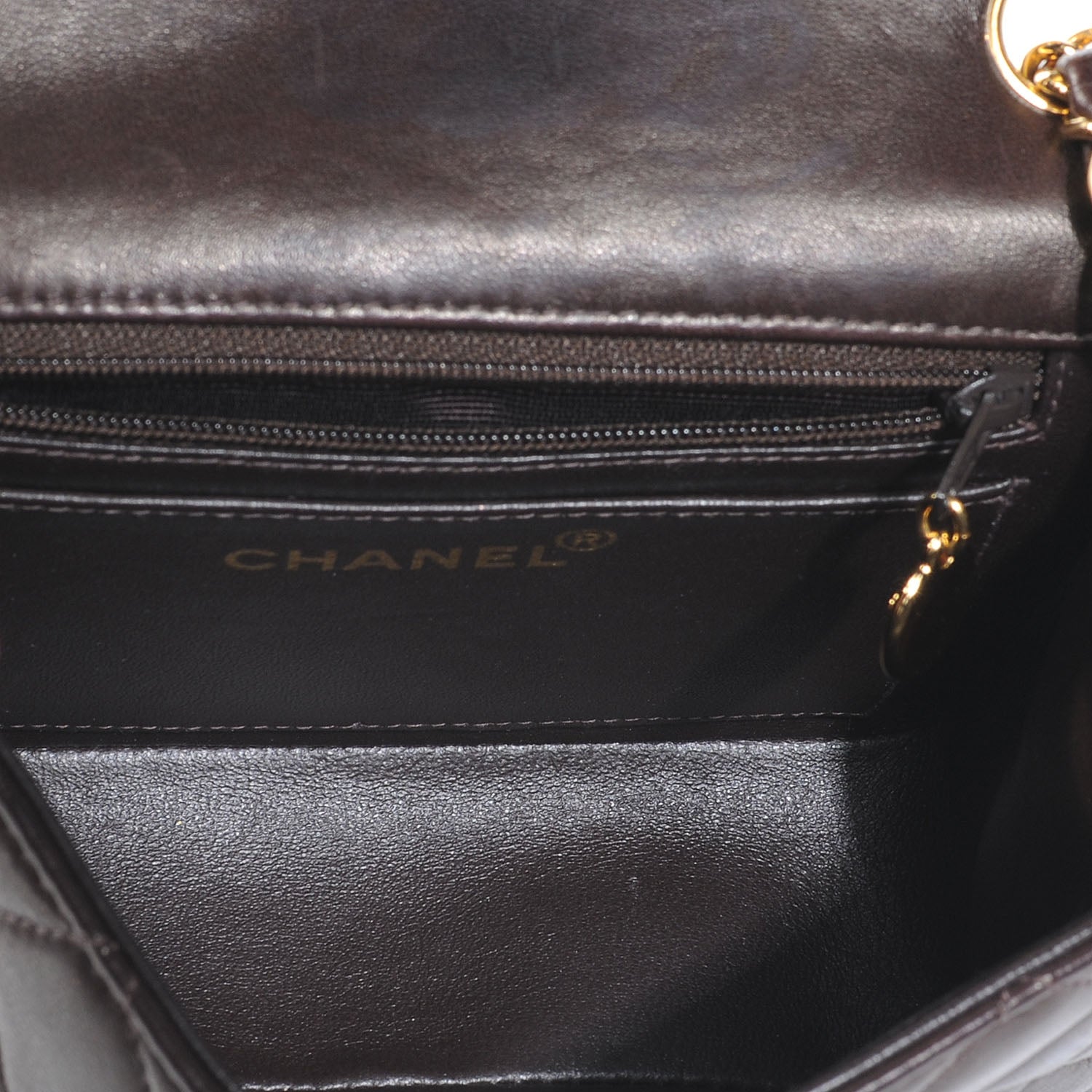 Chanel Lambskin Mini Flap Dark Brown 6 of 8